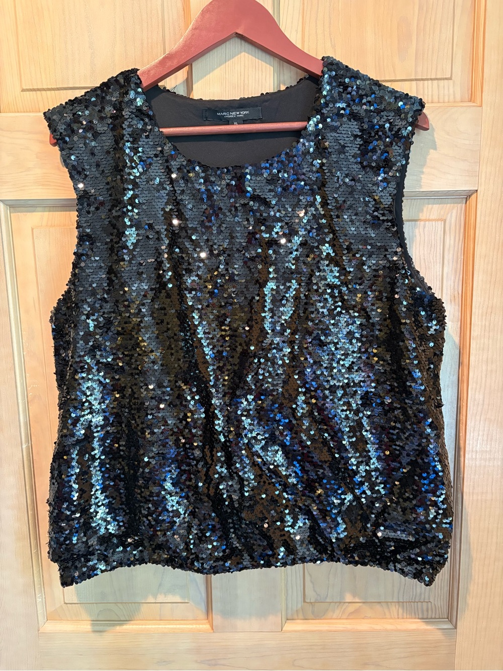 Marc New York Black Sequin Sleeveless Camisole